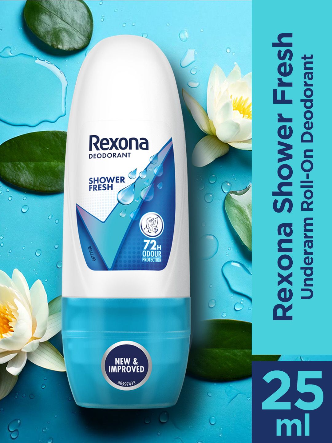 REXONA Women Shower Fresh Roll On Deodorant for 72HR Odour Protection - 25ml-image-1