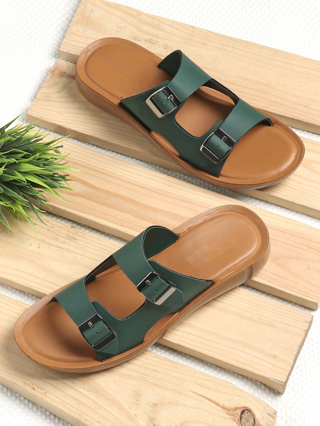 SCHOOZI Women Open Toe Flats with Buckles-picture-11