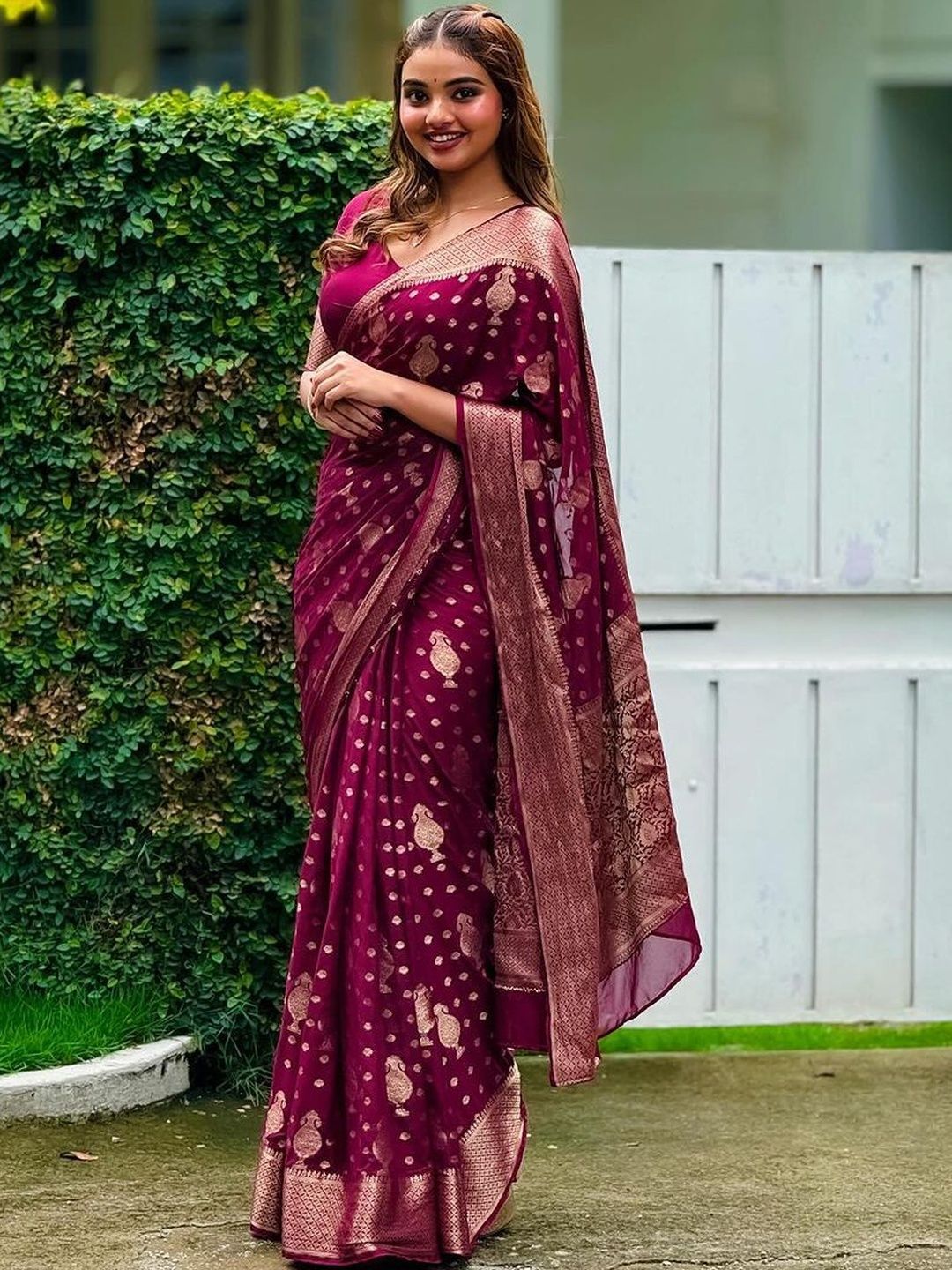 CANIZZARO Woven Design Zari Banarasi Saree-image-49