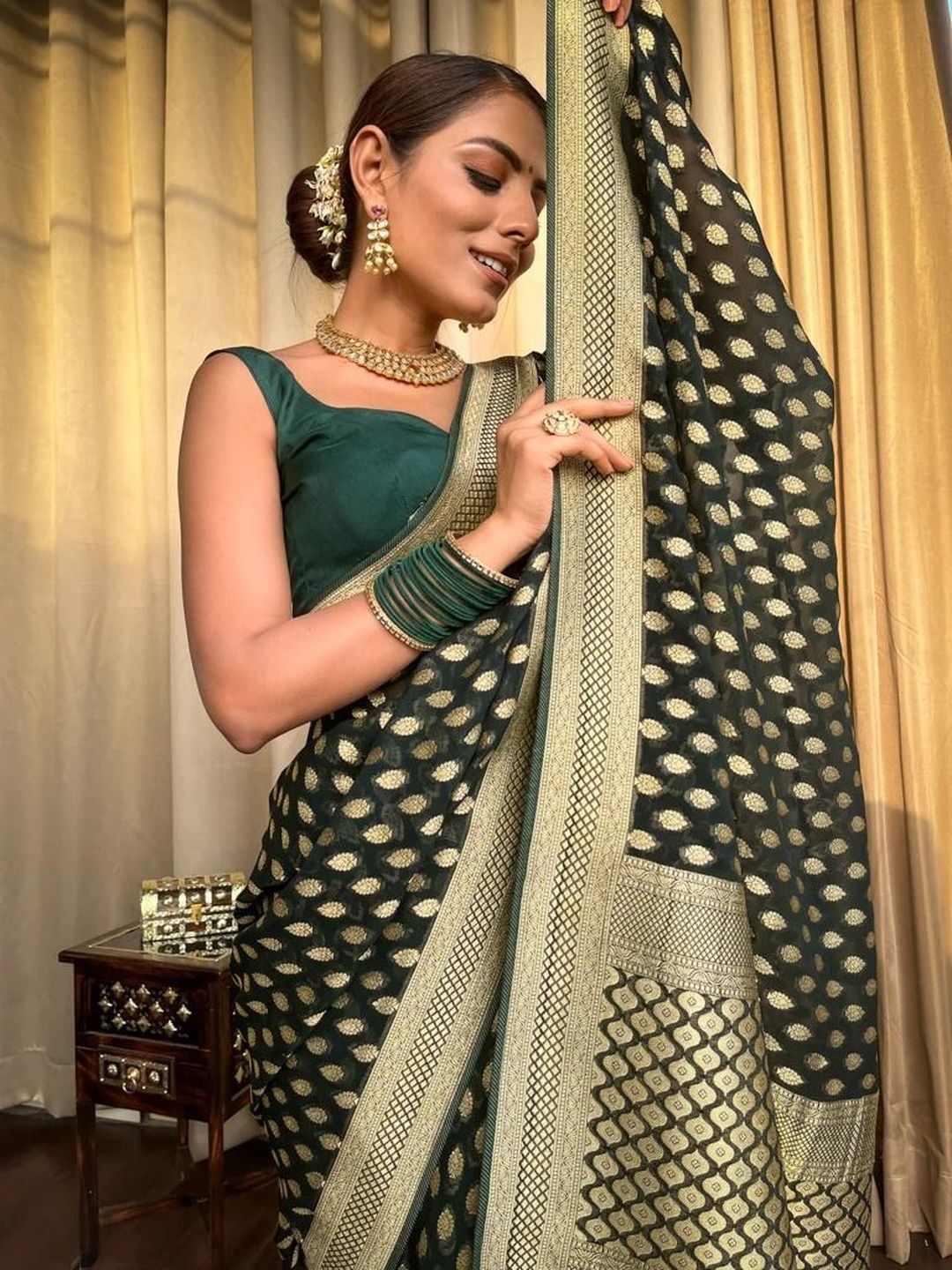CANIZZARO Woven Design Zari Banarasi Saree-image-21