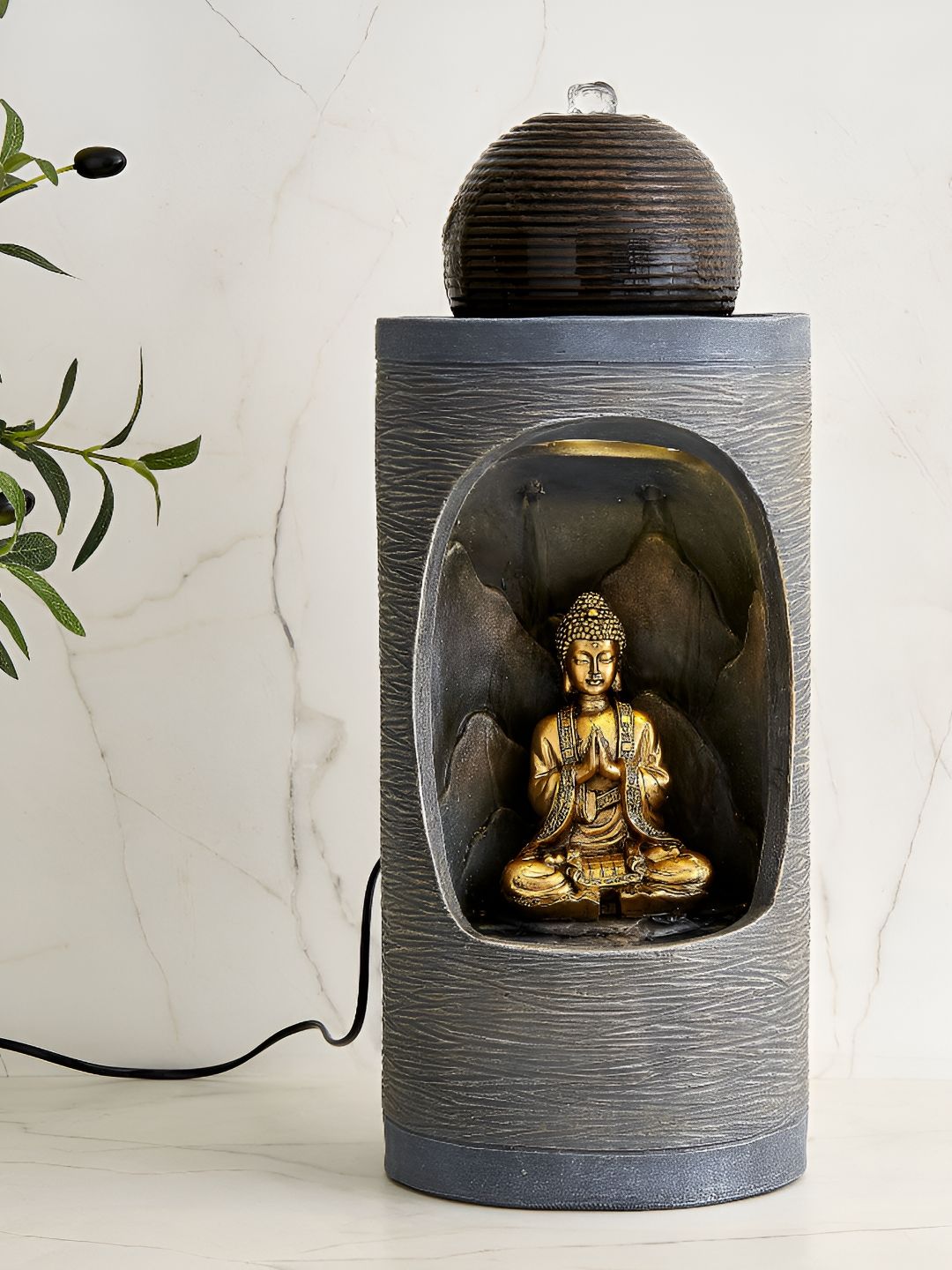 Home Centre Alpine Modern Grey Textured Buddha Water Fountain-image-20