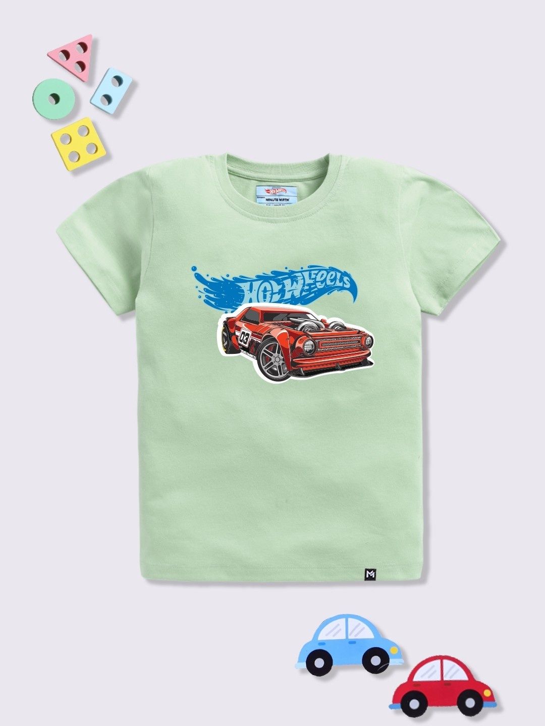 YK X Minute Mirth Boys Hot Wheels Printed T-shirt-picture-48