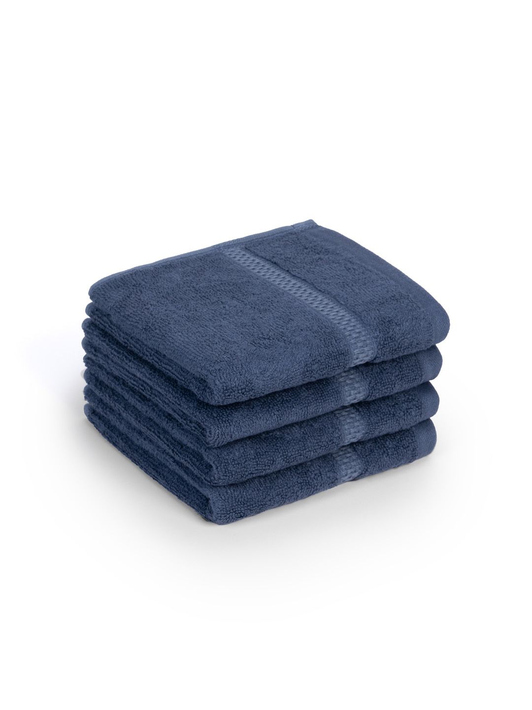Feather & Spun Pack of 4 Midnight Indigo Lavender Antimicrobial Bamboo Cotton Face Towel-image-47