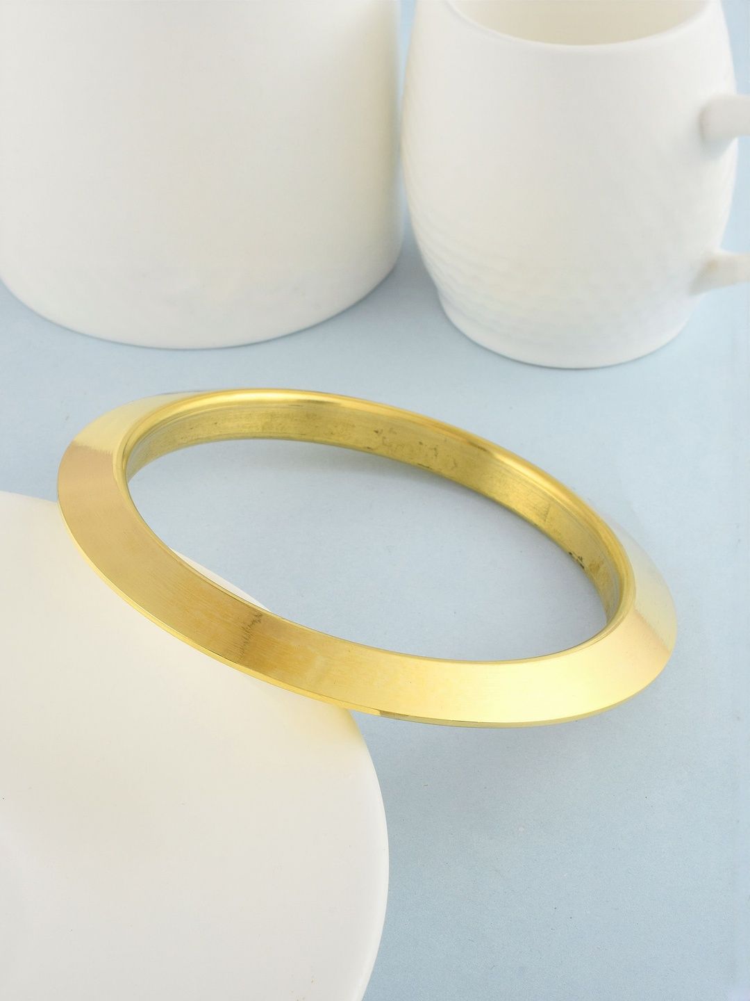 MEMOIR Men Pure Brass 10mm 117 Gms Heavy Kada Bangle-image-43