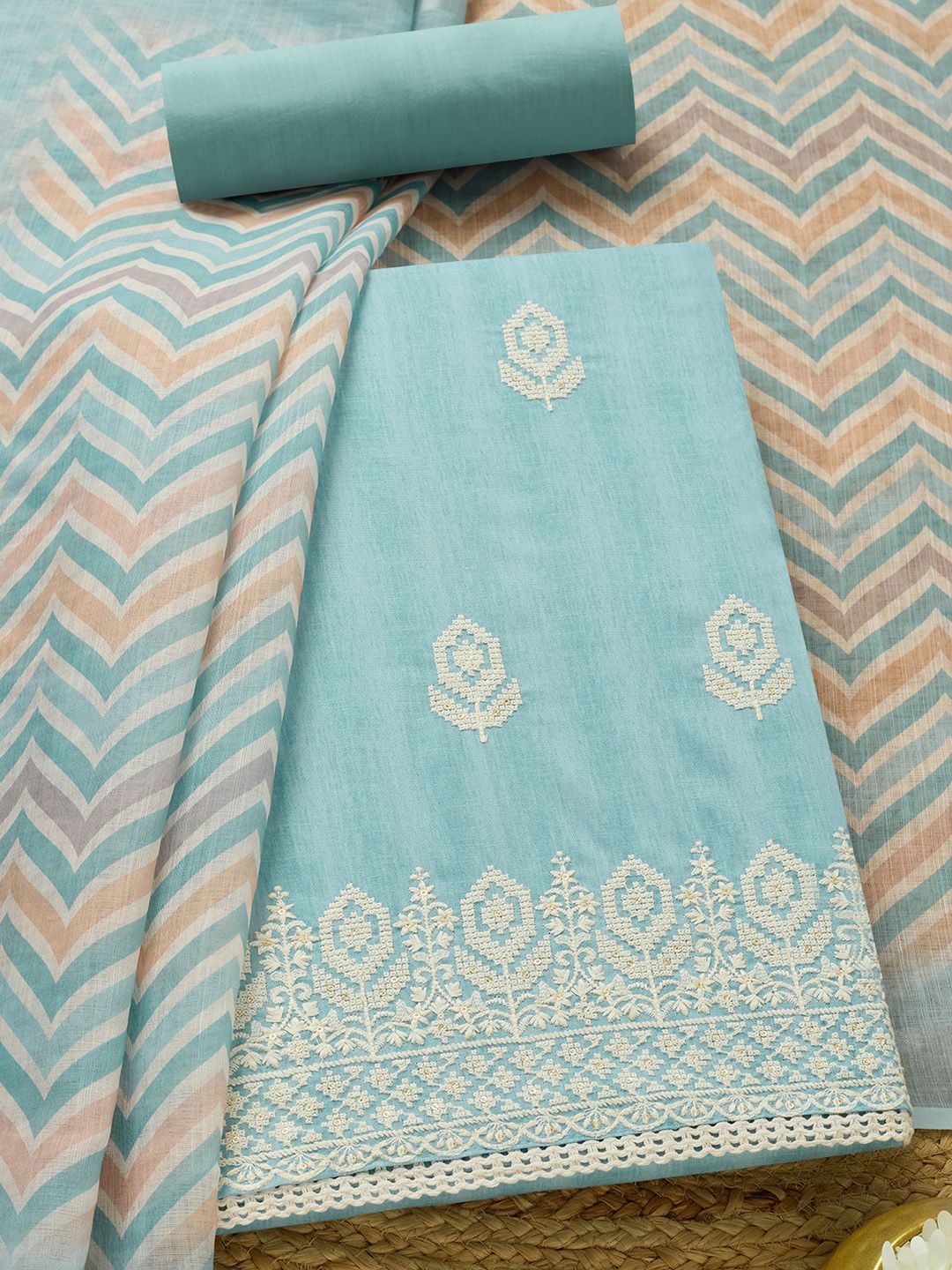 Soch Floral Embroidered Sequinned Unstitched Dress Material