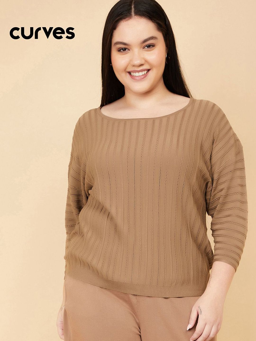 max Women Plus Size Self Design Round Neck Top-picture-34