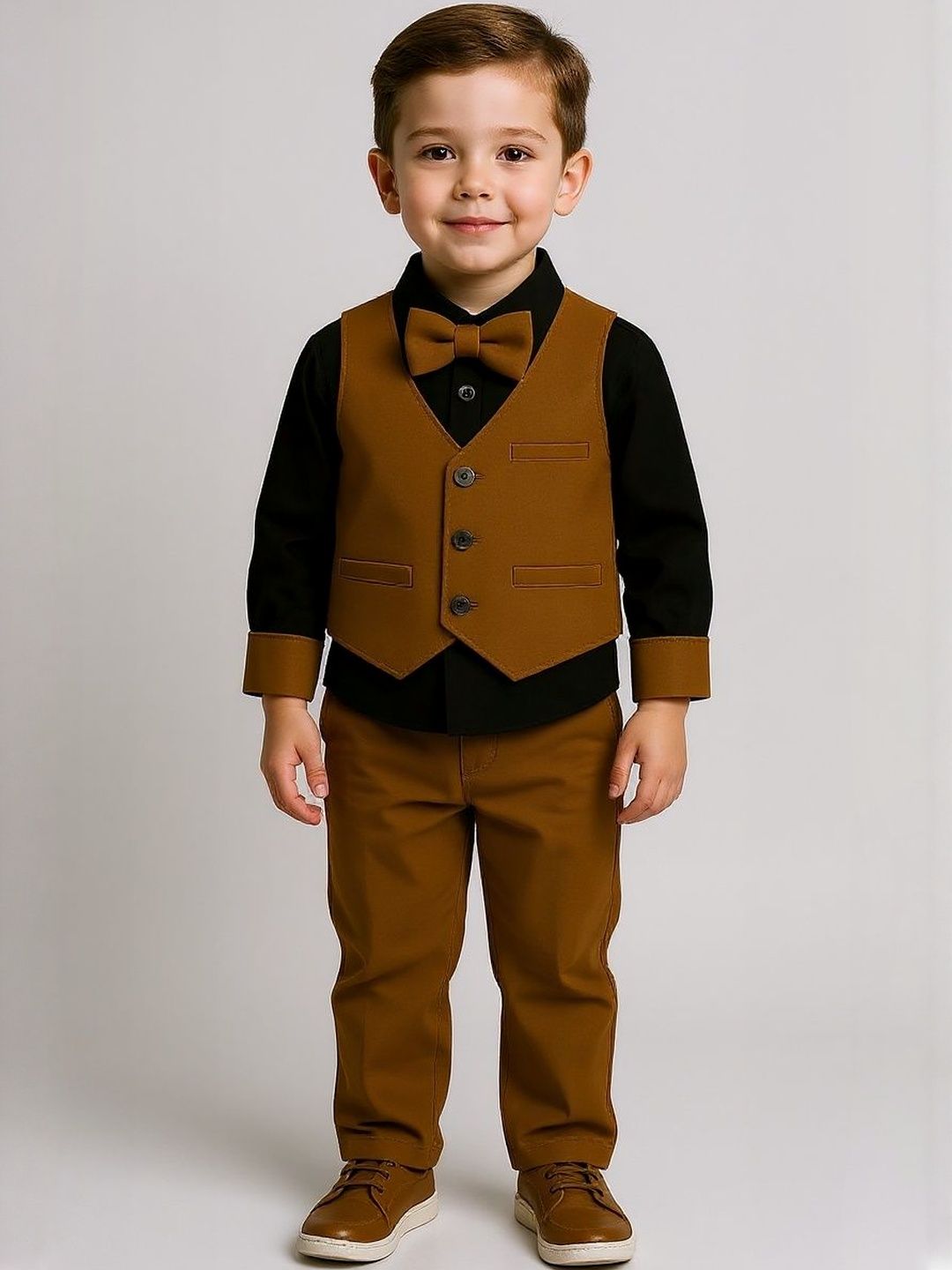 STINITY Boys Shirt & Trousers With Waistcoat & Bow Tie-image-17