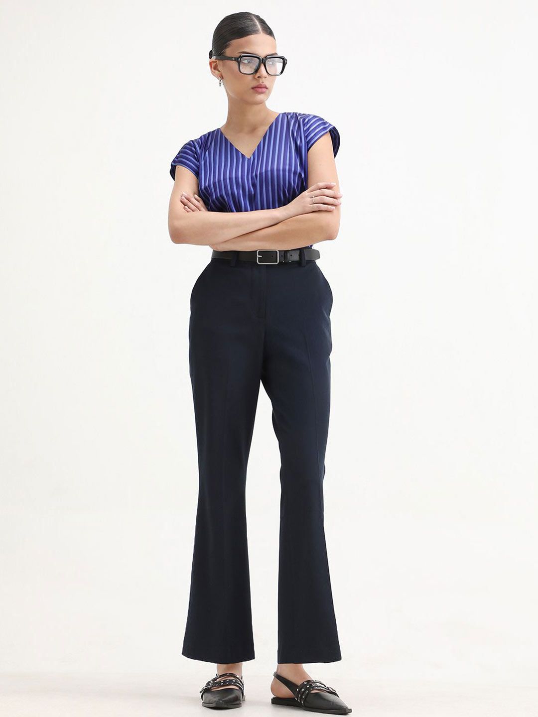 RAREISM Women Bootcut High-Rise Formal Trousers-picture-44