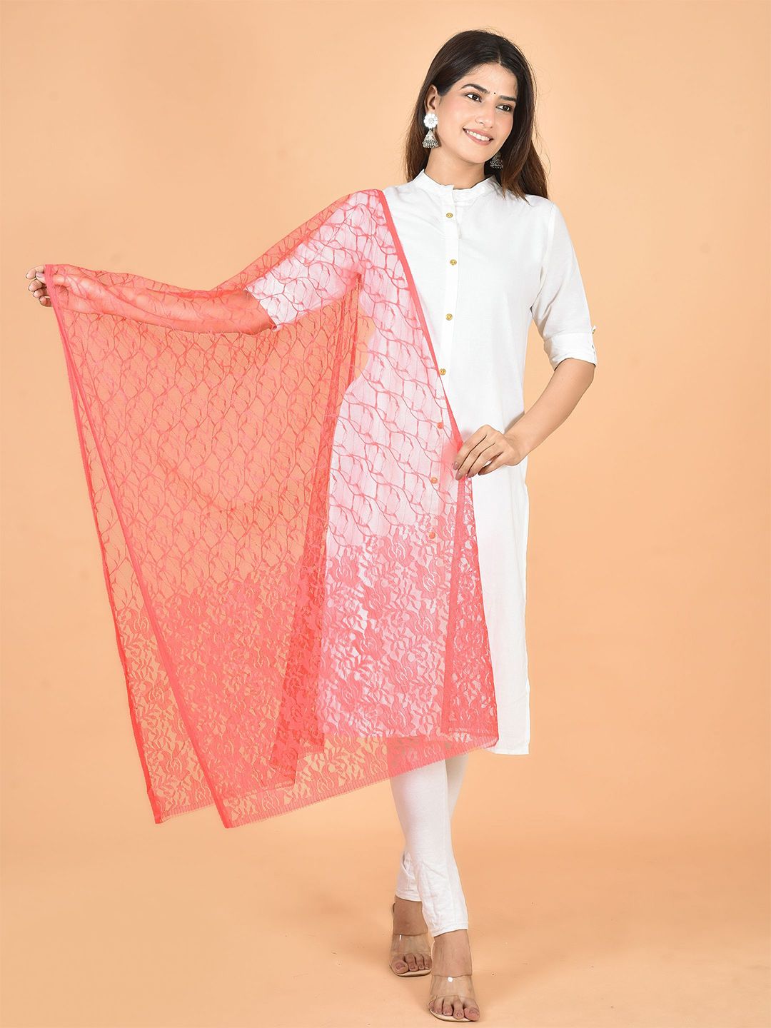 Nakoda Creation Floral Woven Design Net Dupatta-picture-11
