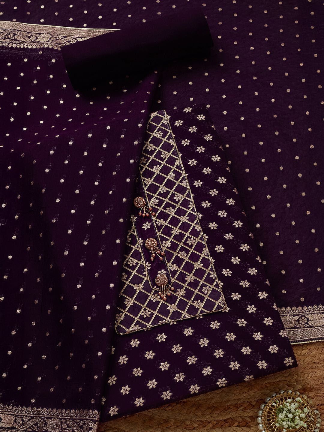 Soch Floral Organza Unstitched Dress Material