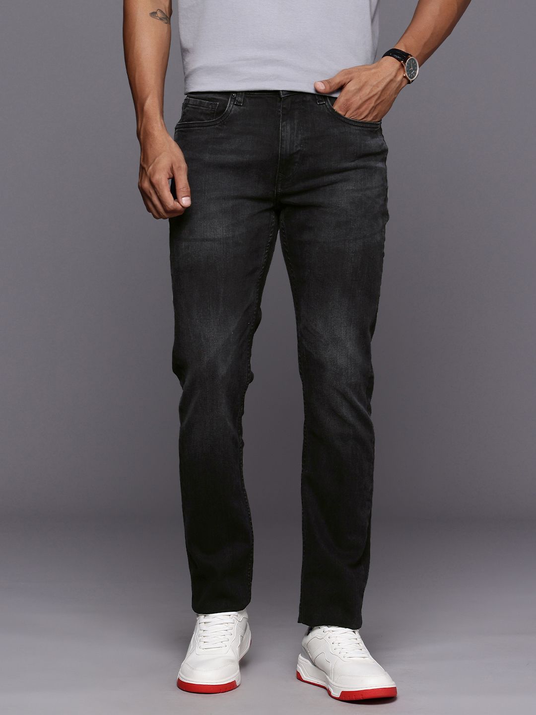 Louis Philippe Jeans Men Slim Fit Light Fade Stretchable Jeans-picture-23