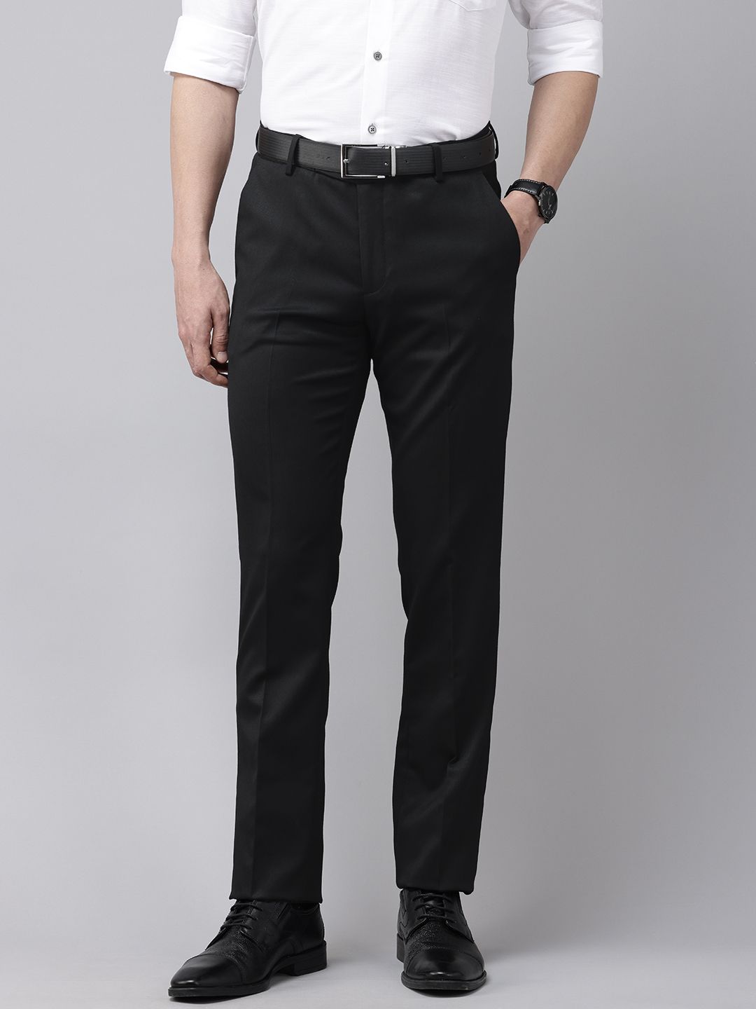 Arrow Men Textured Hudson Tailored Fit Formal Trousers-picture-52