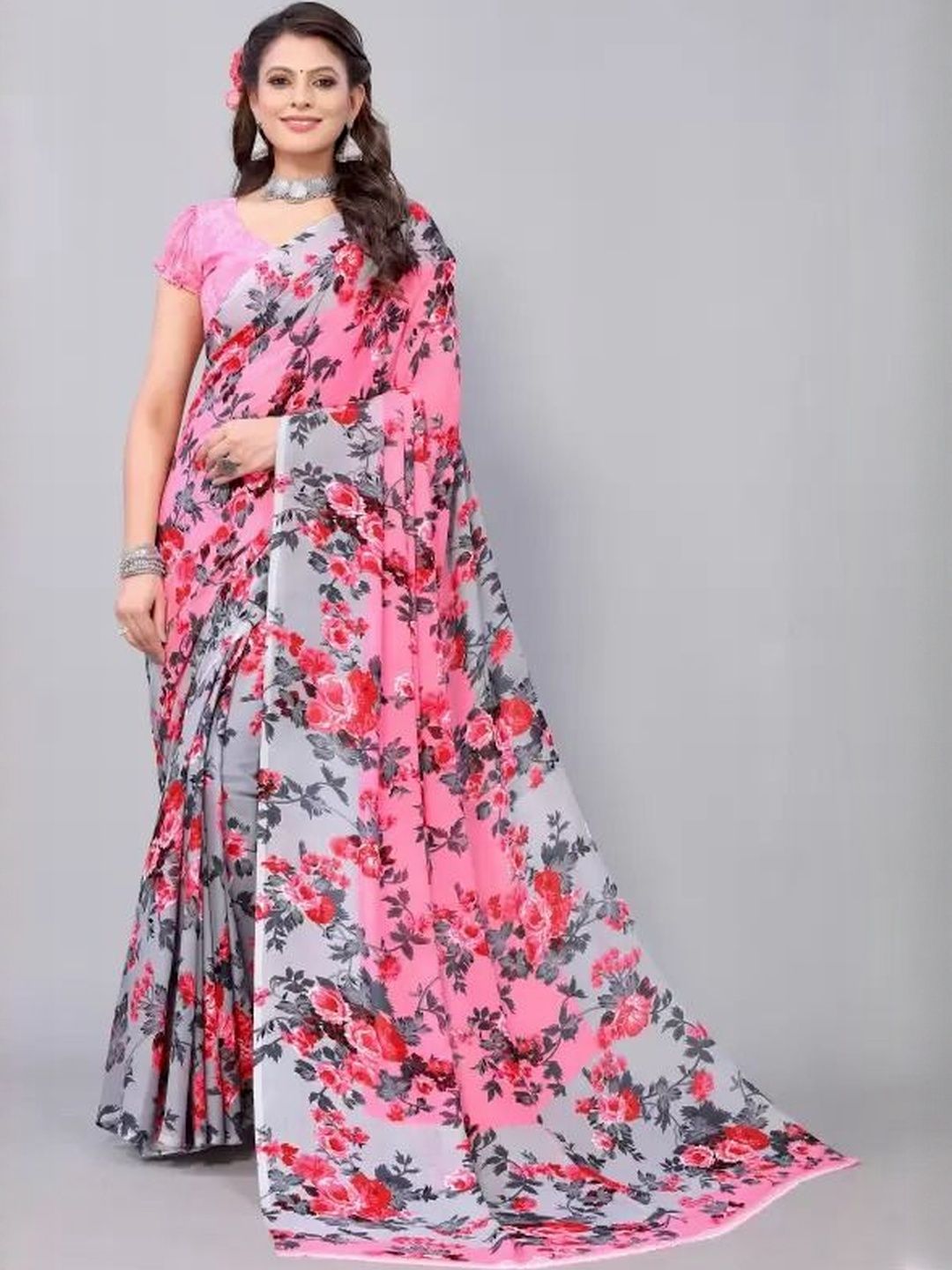 Moda Rapido Pure Georgette Saree With Blouse Piece-picture-24