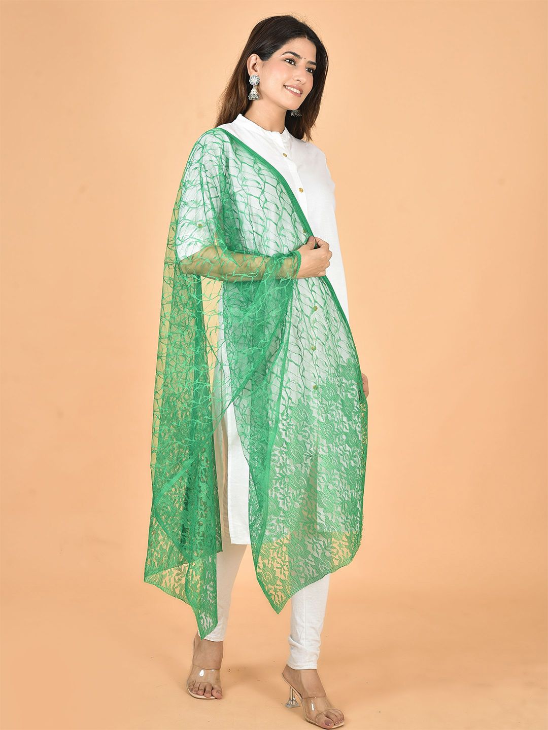 Nakoda Creation Floral Woven Design Net Dupatta-picture-24