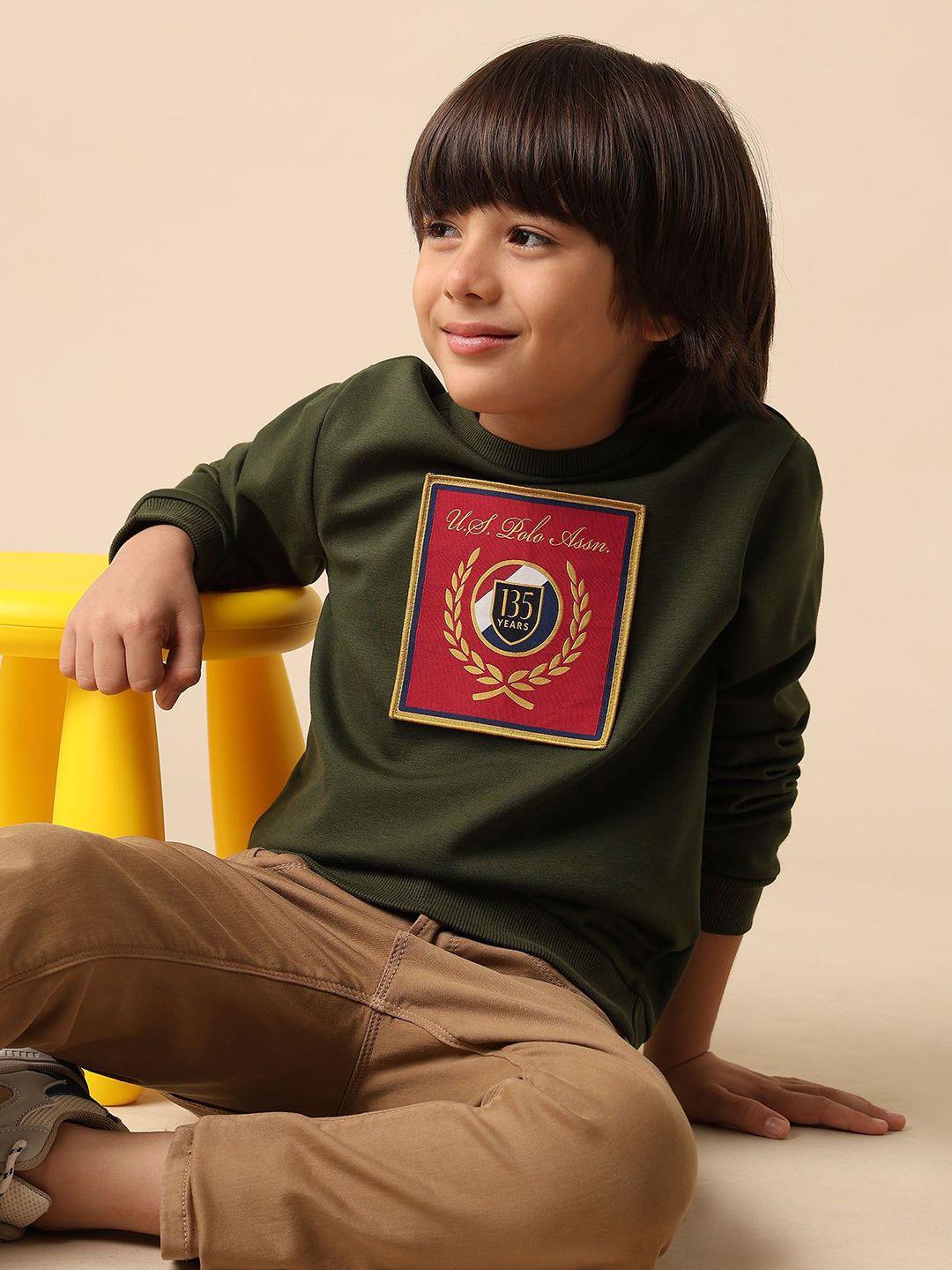 U.S. Polo Assn. Kids Boys Brand Logo Embroidered Full Sleeve Sweatshirt-picture-31