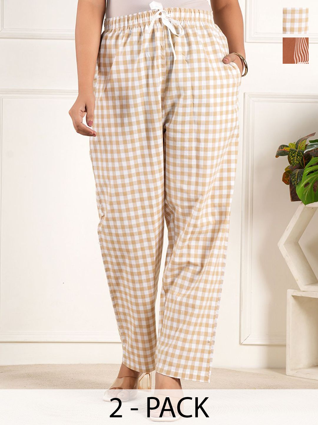 Style Shoes Women Pack Of 2 Printed Cotton Lounge Pants-picture-36