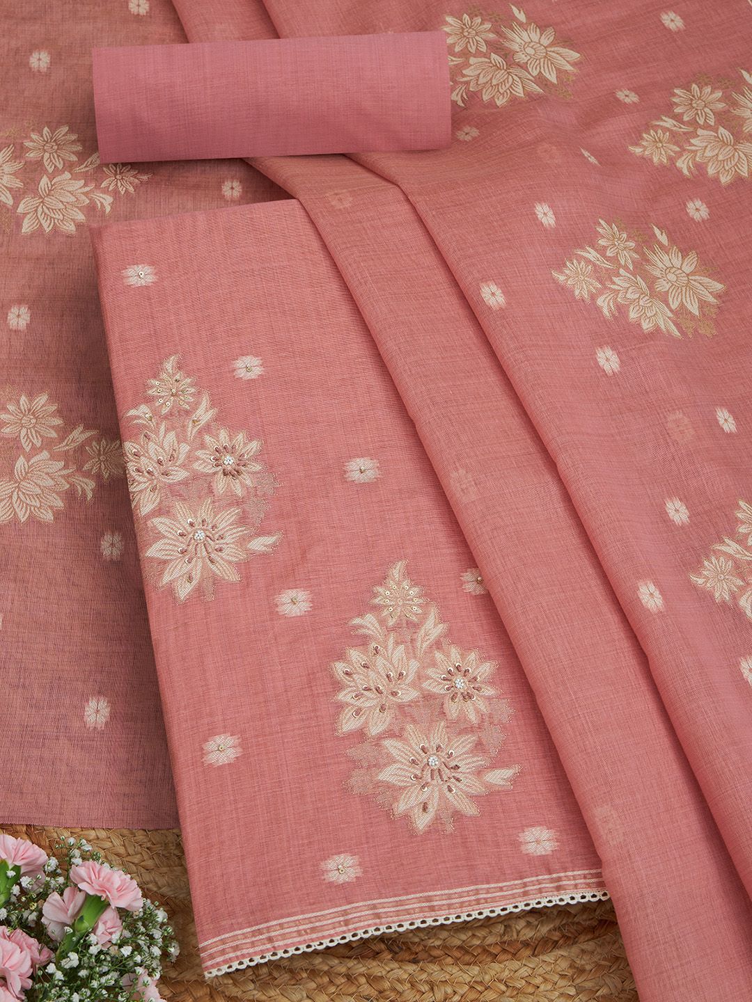 Soch Floral Unstitched Dress Material