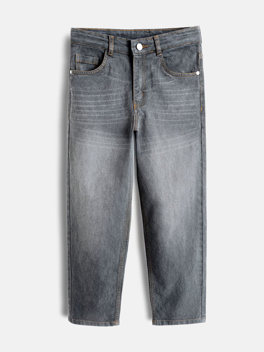 Urbano Juniors Boys Regular Fit Mid-Rise Heavy Fade Stretchable Washed Denim Jeans-picture-27