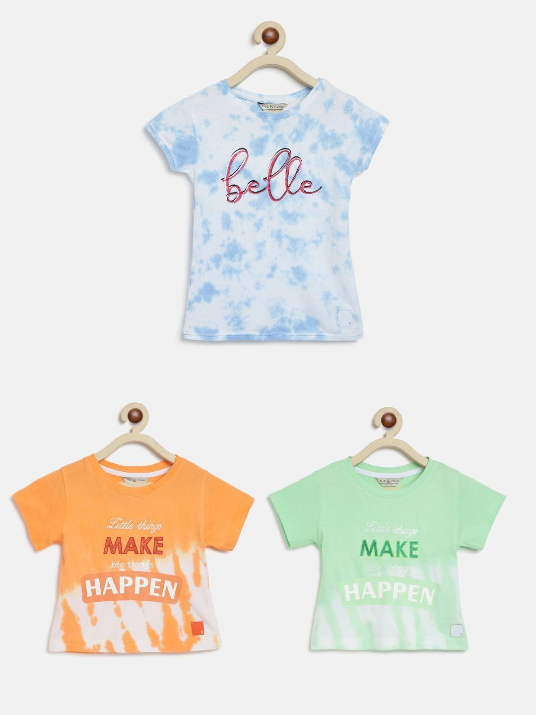 TALES & STORIES Kids Girls Pack of 3 Printed T-shirt-picture-11