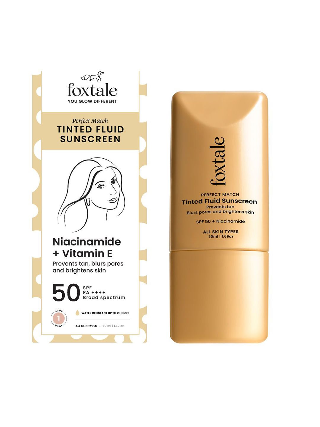 FoxTale Perfect Match Tinted Fluid SPF 50 + Sunscreen - 50 ml - Nude-image-7