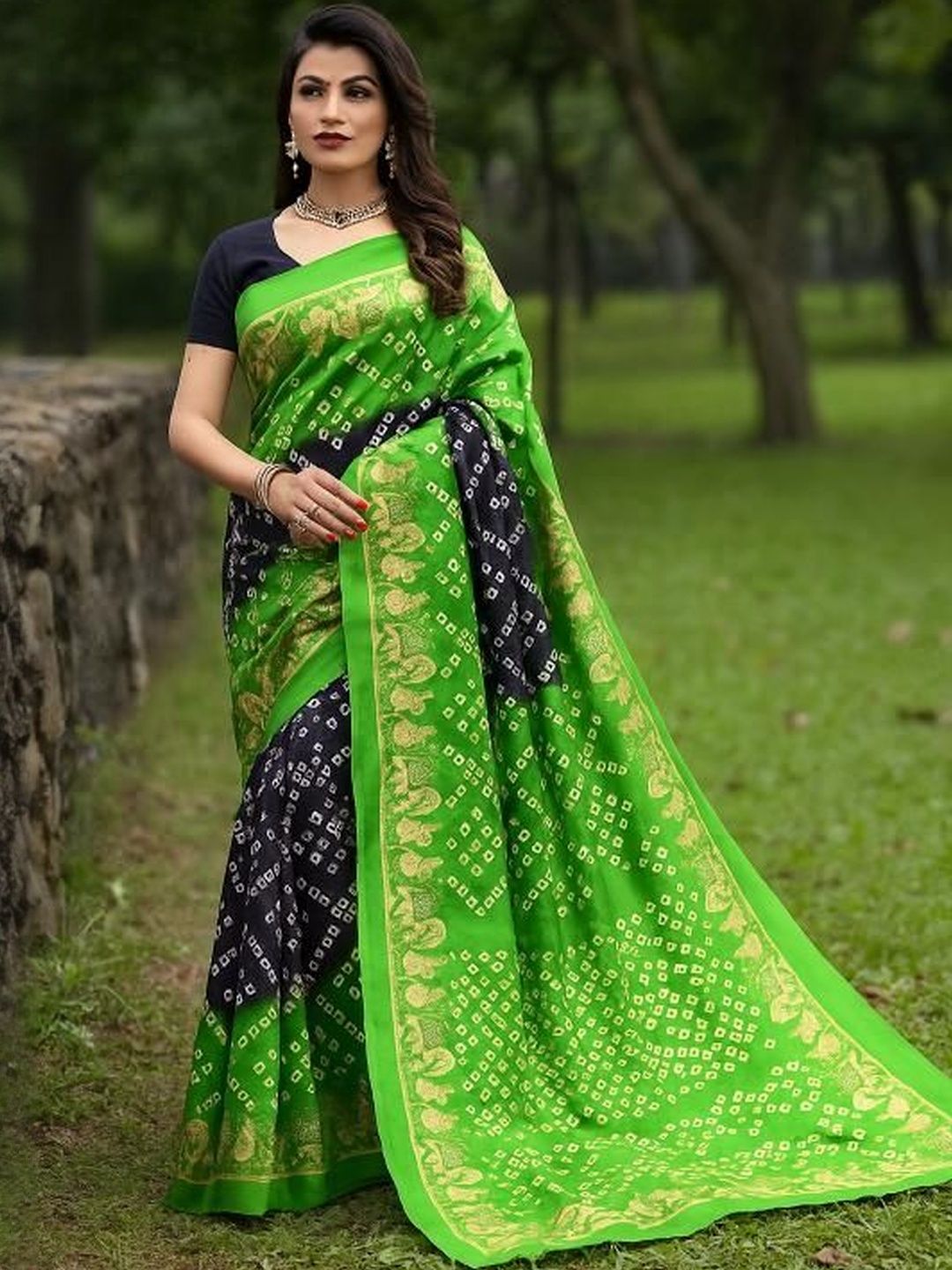 Moda Rapido Women Multi Colored Printed Art Silk Ethnic Saree-picture-17
