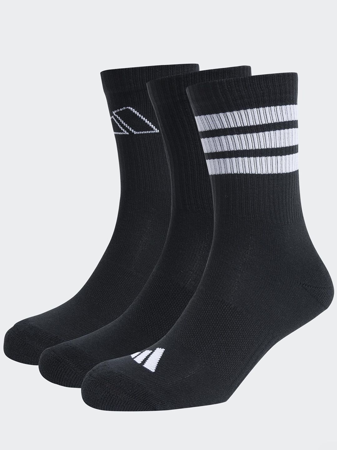 ADIDAS Unisex Pack Of 3 Pure Cotton Ankle-Length Socks-image-14