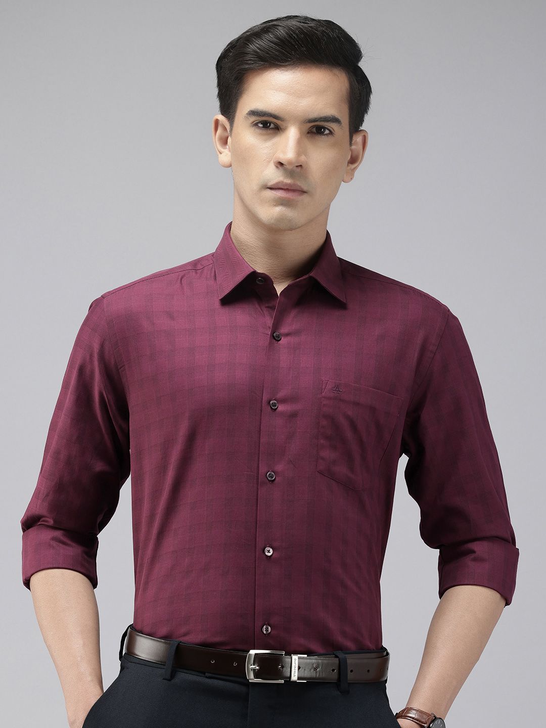 Arrow Slim Fit Checked Pure Cotton Formal Shirt-picture-22