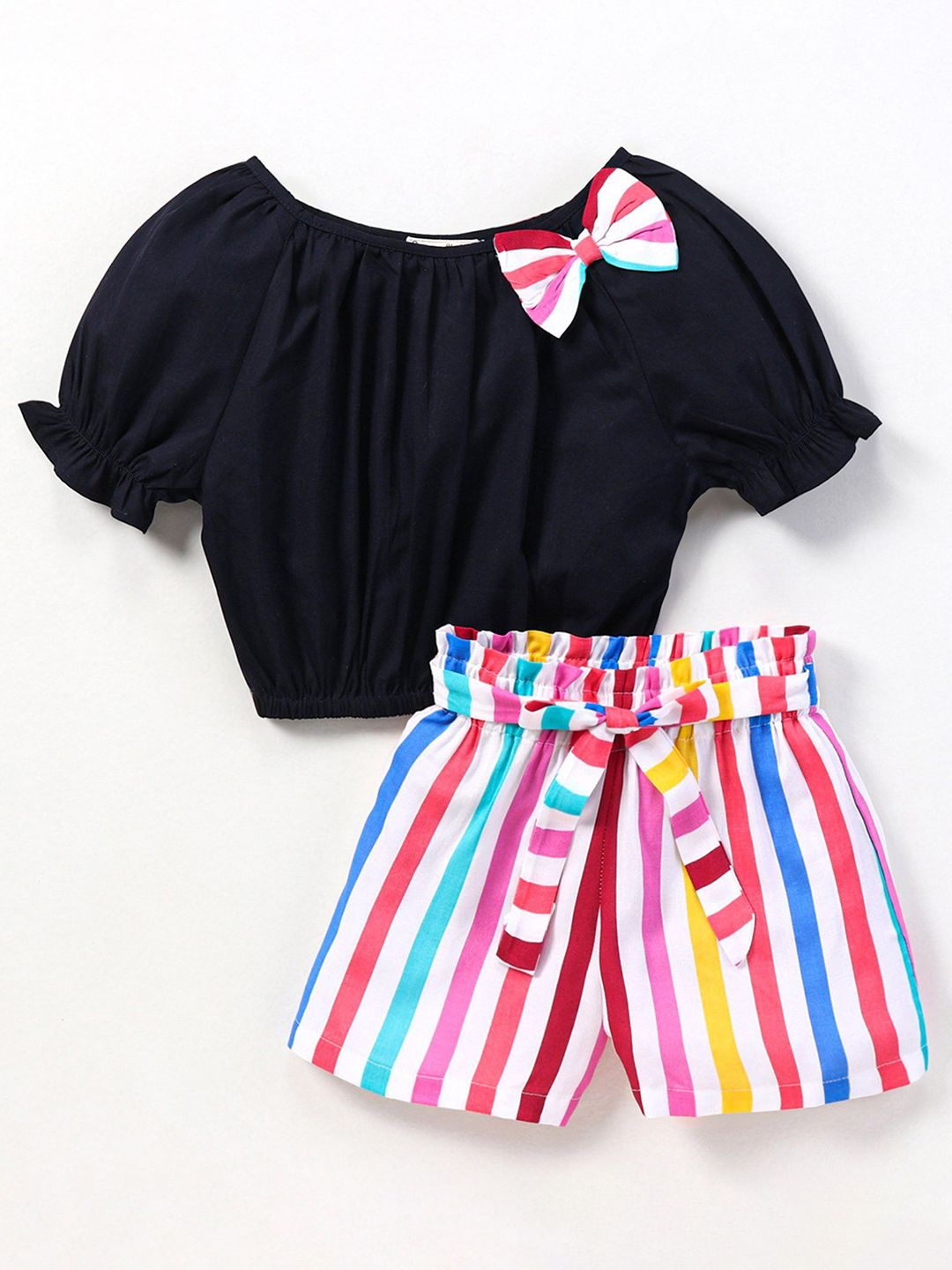 Porpy Girls Round Neck Top With Short-picture-36