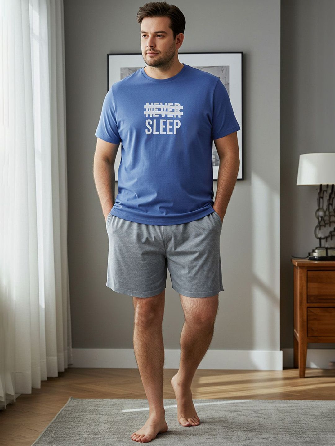 Trendyol Men Printed T-shirt & Shorts Night suit-picture-27