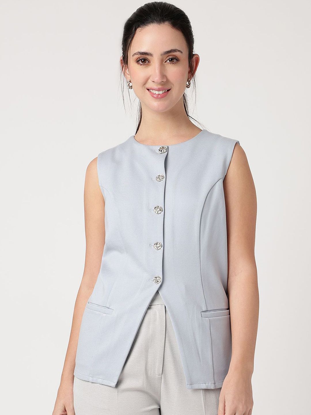 Strong And Brave Round Neck Waistcoat-image-0