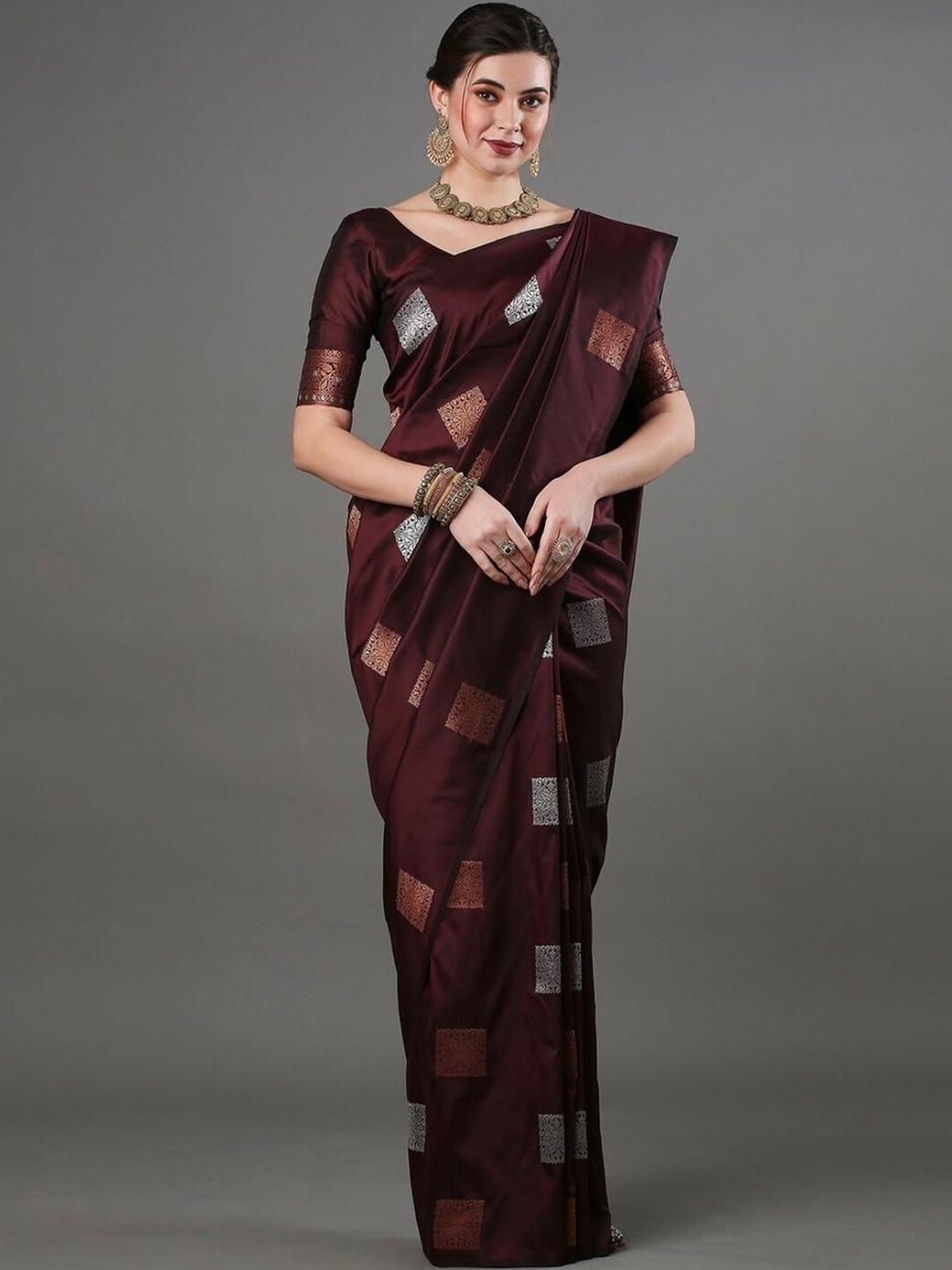 CANIZZARO Woven Design Zari Banarasi Saree-image-3
