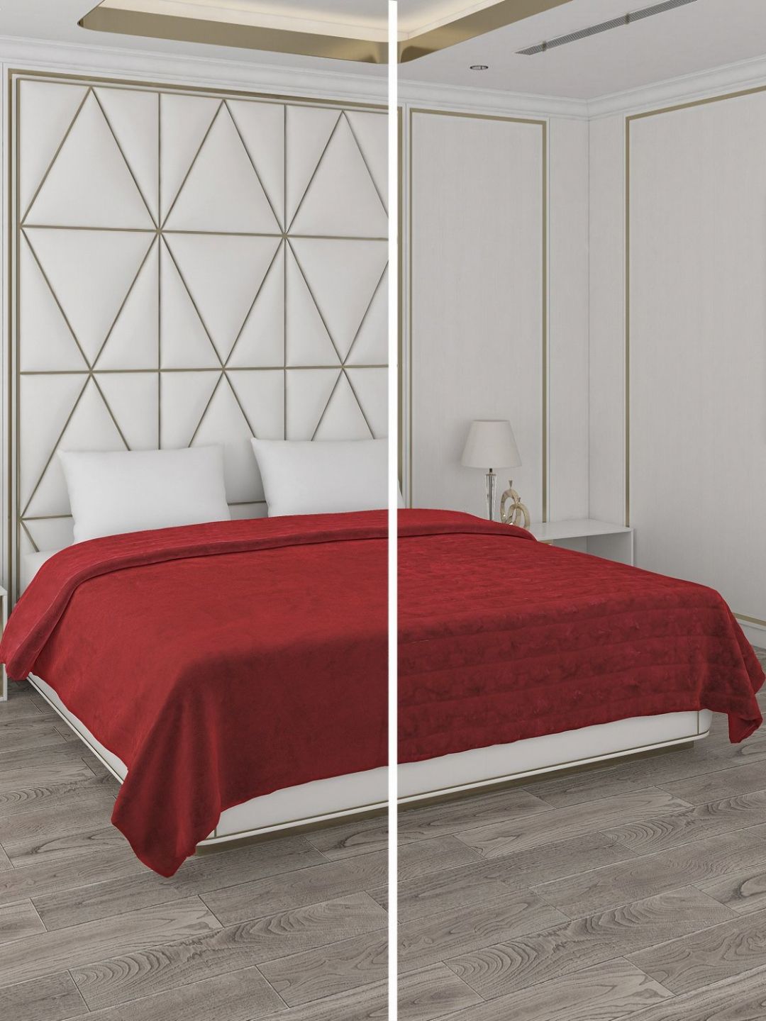 Monte Carlo Red Printed 850 GSM Heavy Winter Double Bed Blanket-image-43