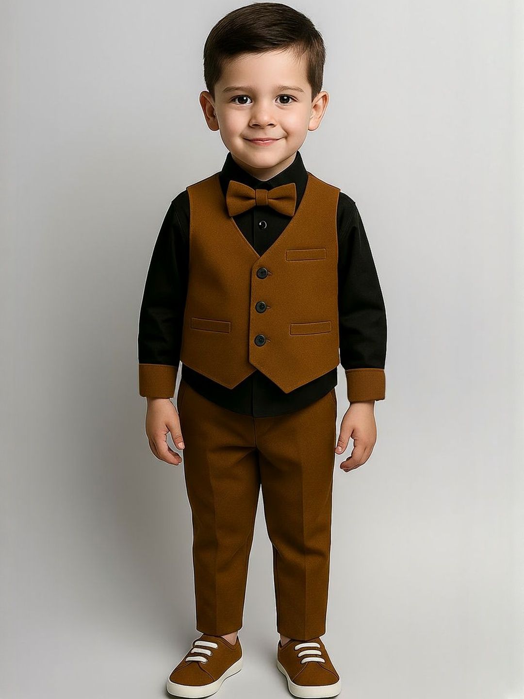 TOGEPI Boys Pure Cotton Suit Set with Bow Tie & Pant-picture-38