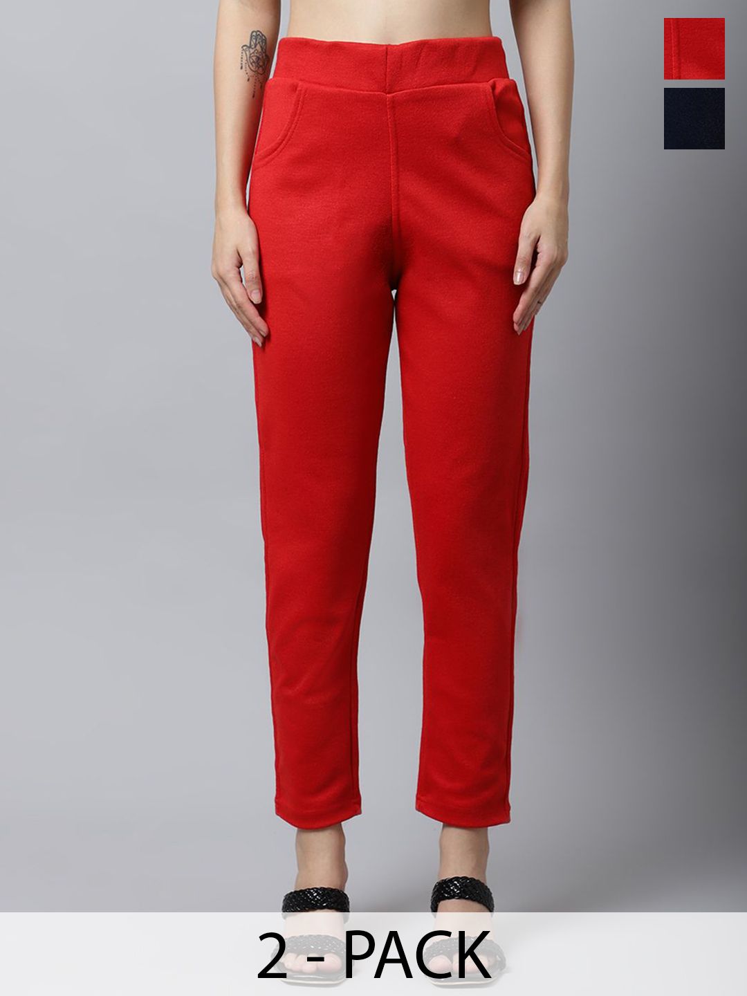 LEGITLOOKS Women Pack Of 2 Regular Fit Trouser-picture-25