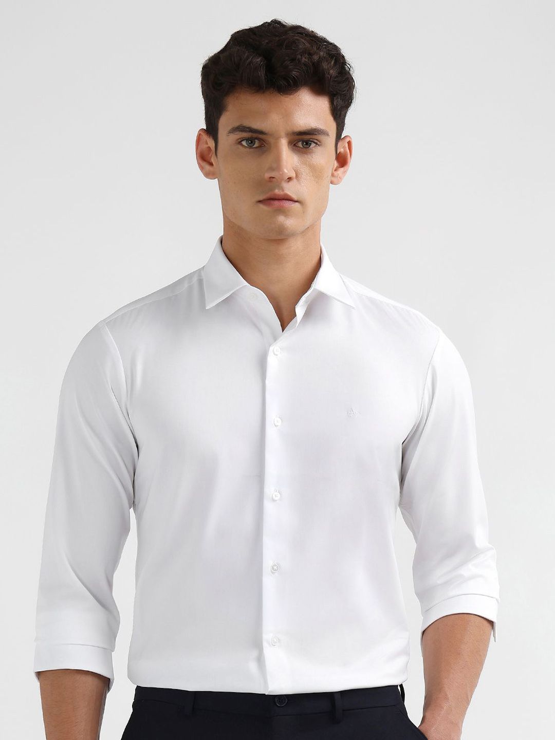 Arrow New York Men Slim Fit Solid Spread Collar Formal Shirt-picture-38