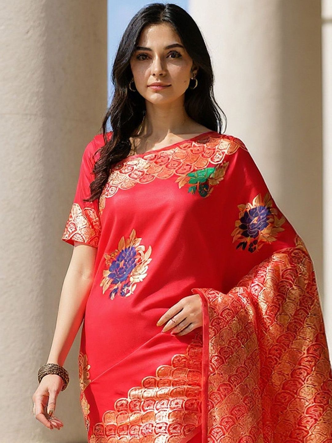Anouk Rustic Women Woven Design Zari Banarasi Saree-picture-19