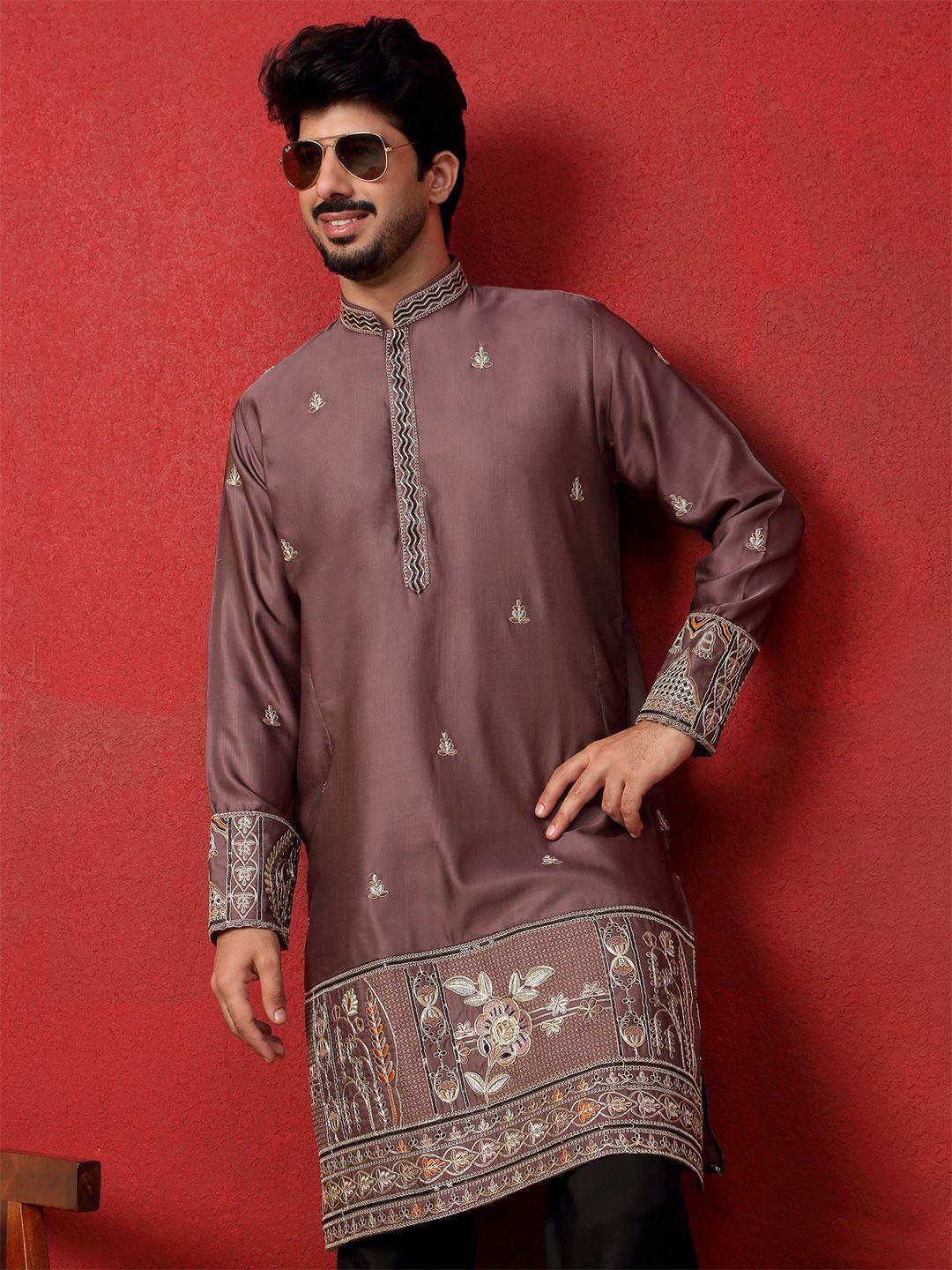 KRAFT INDIA LUXE Men Ethnic Motifs Printed Daily Straight Kurta-picture-25