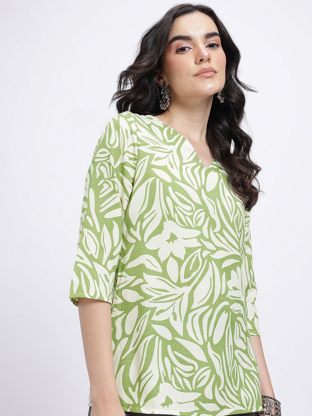 Anouk Rustic Floral Printed V-Neck Straight Kurti-picture-34