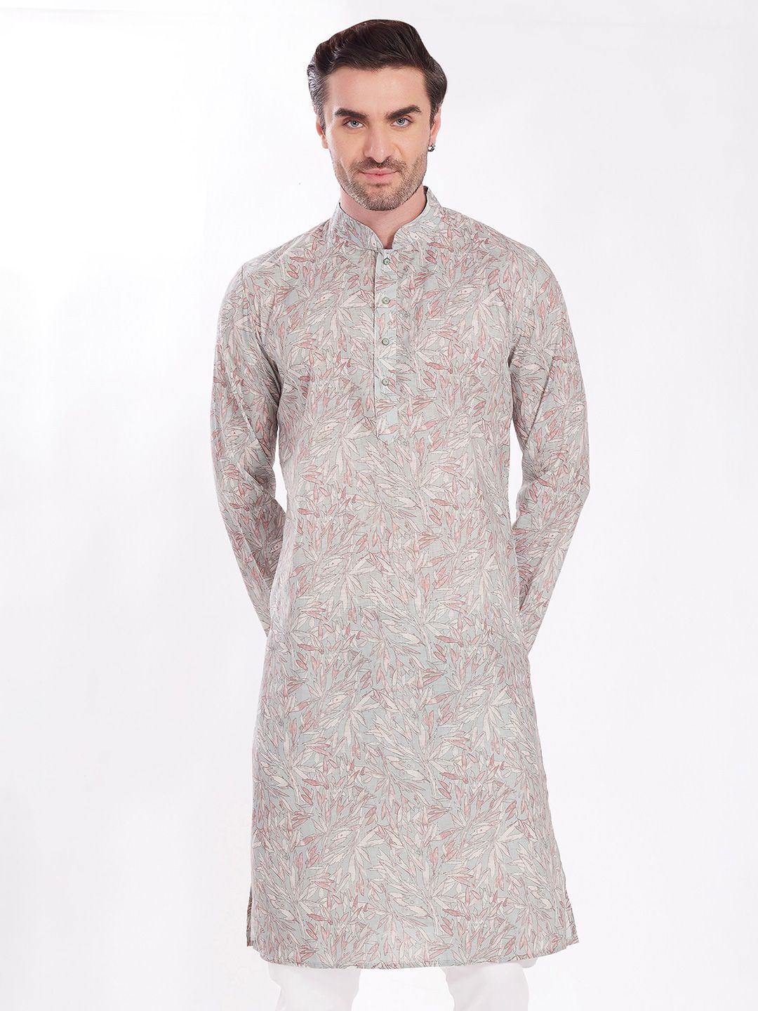 DIVISIVE Men Geometric Printed Daily Cotton Straight Kurta-picture-30