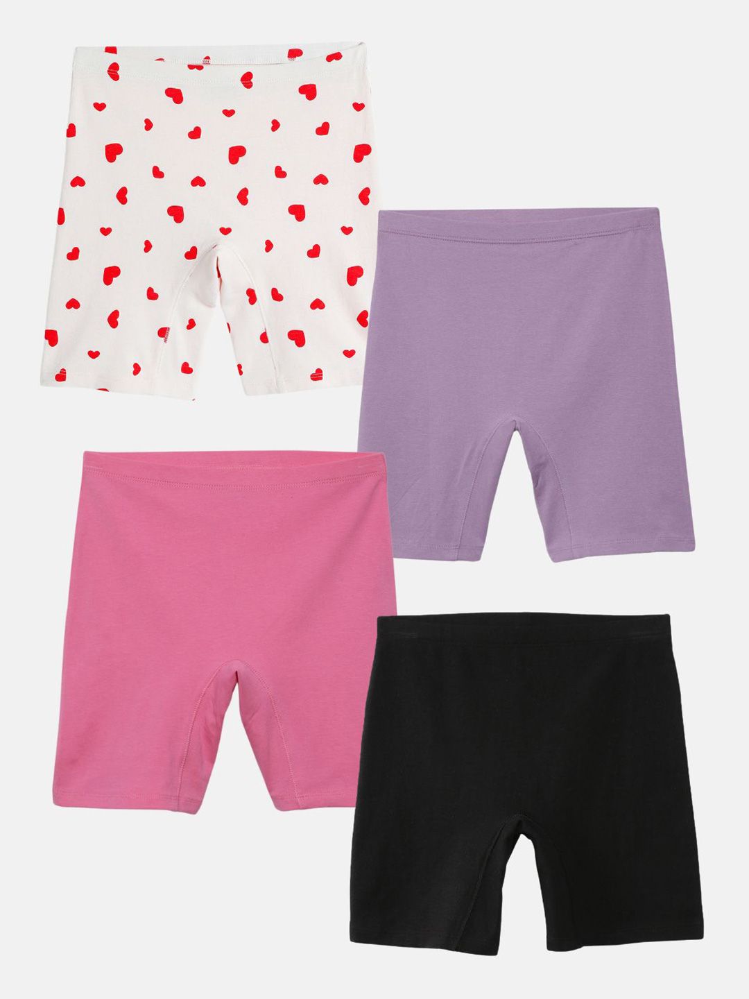 mackly Girls Pack Of 4 Skinny Fit Cotton Inner Shorts-picture-57