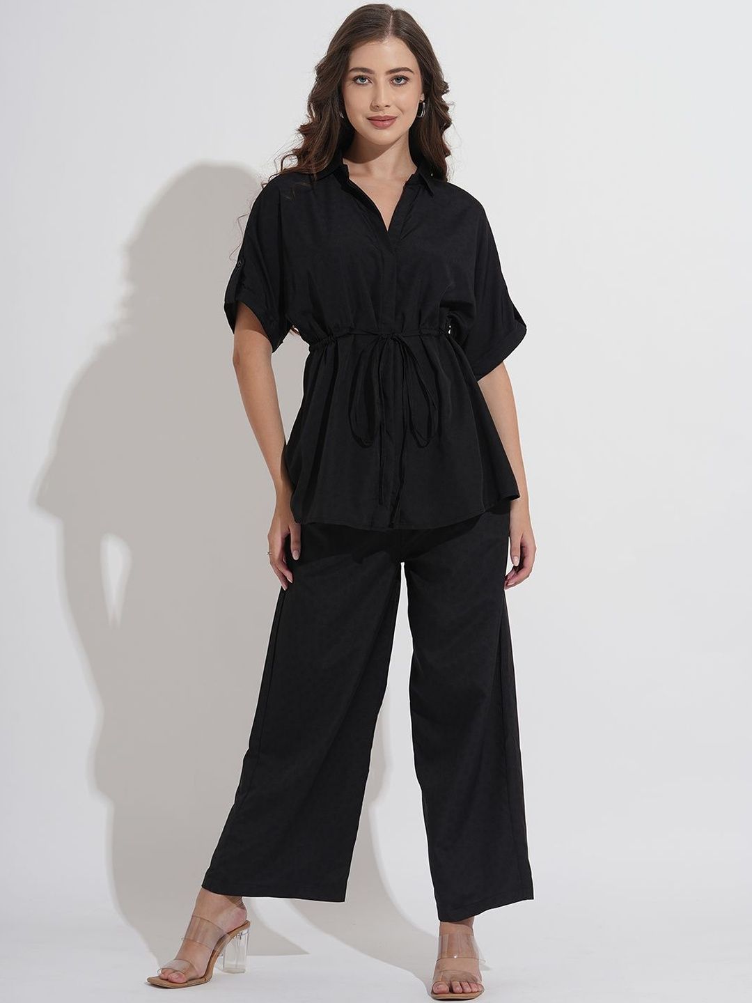 Murcia Women Black Solid Co-Ords-picture-35