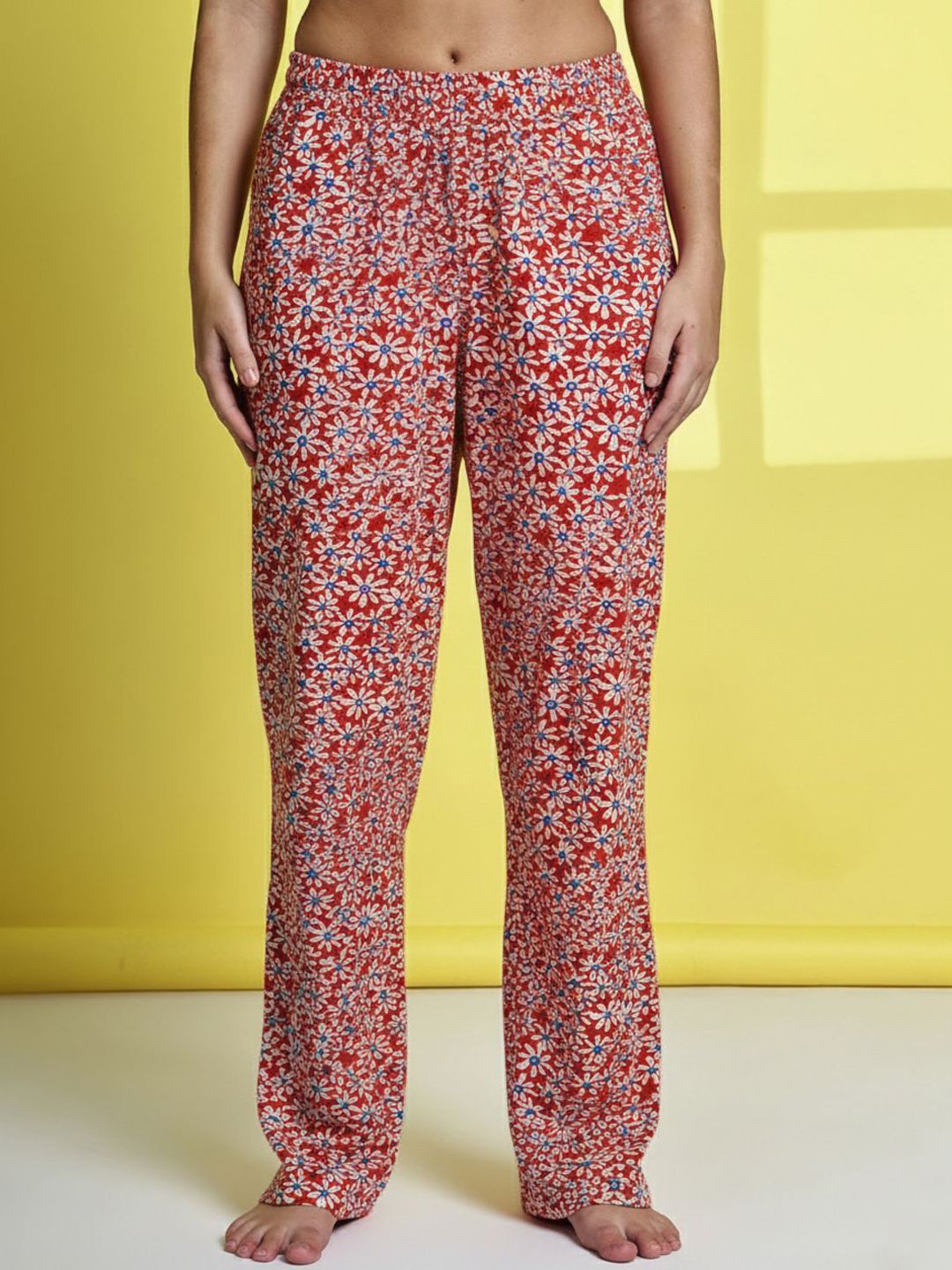 TAG 7 Women Floral Printed Mid-Rise Cotton Lounge Pants-picture-38