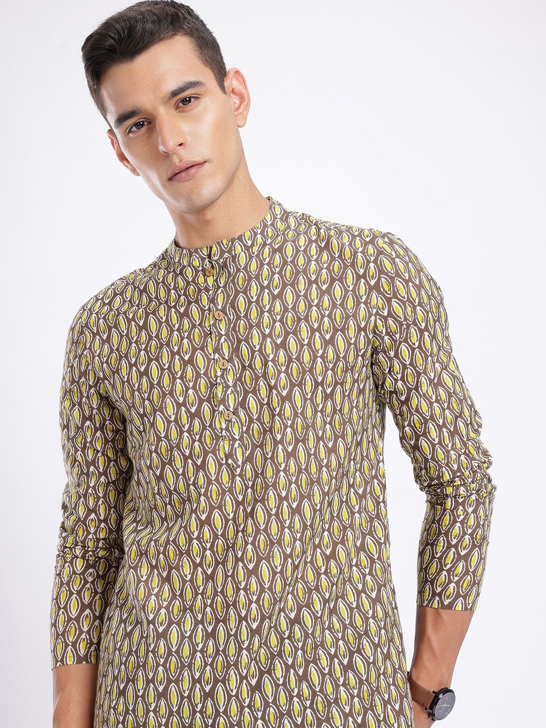 Anouk Rustic Band Collar Floral Printed Kurta-picture-19