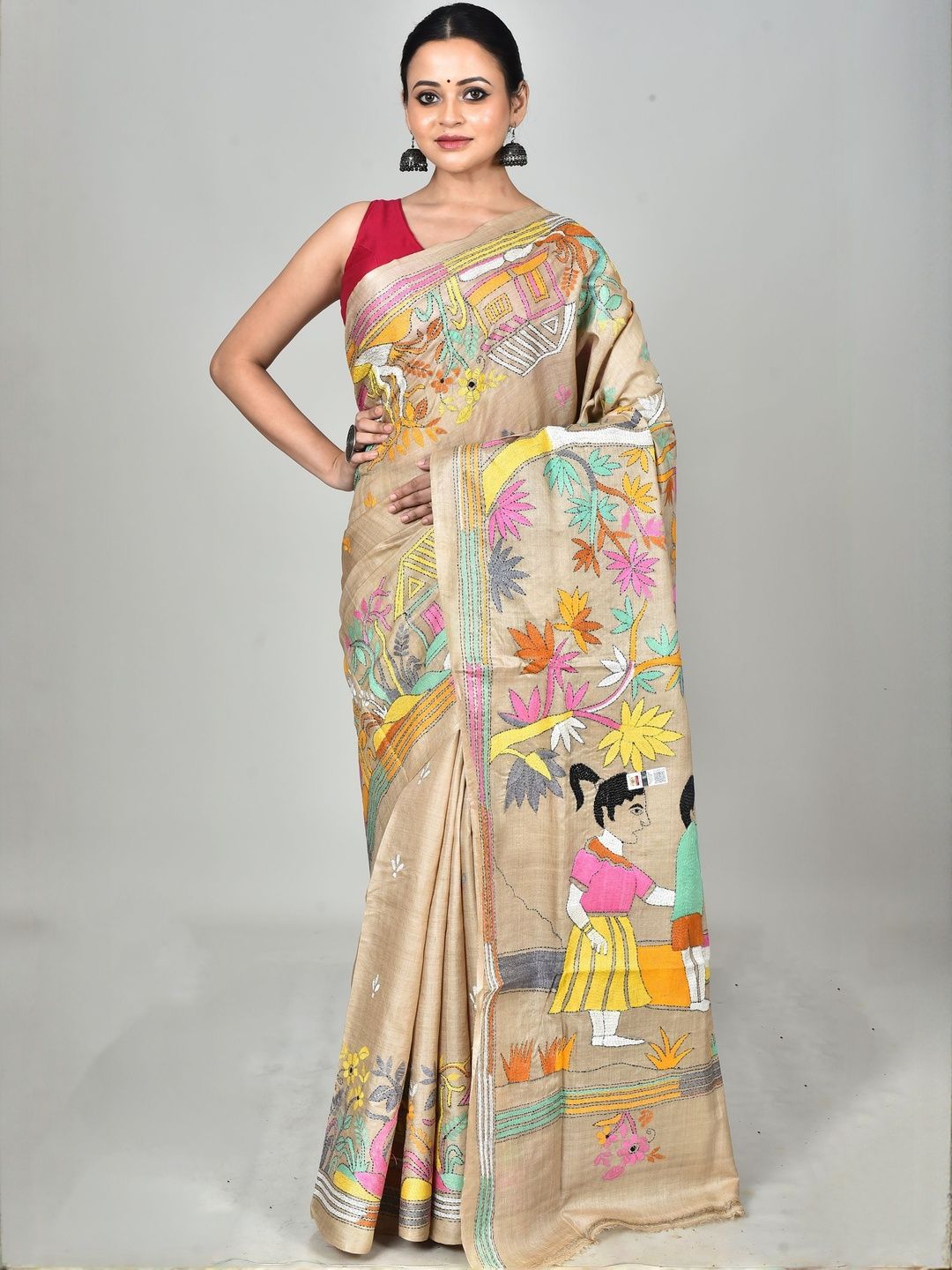 RAM SHYAM collection Ethnic Motifs Embroidered Saree-picture-32