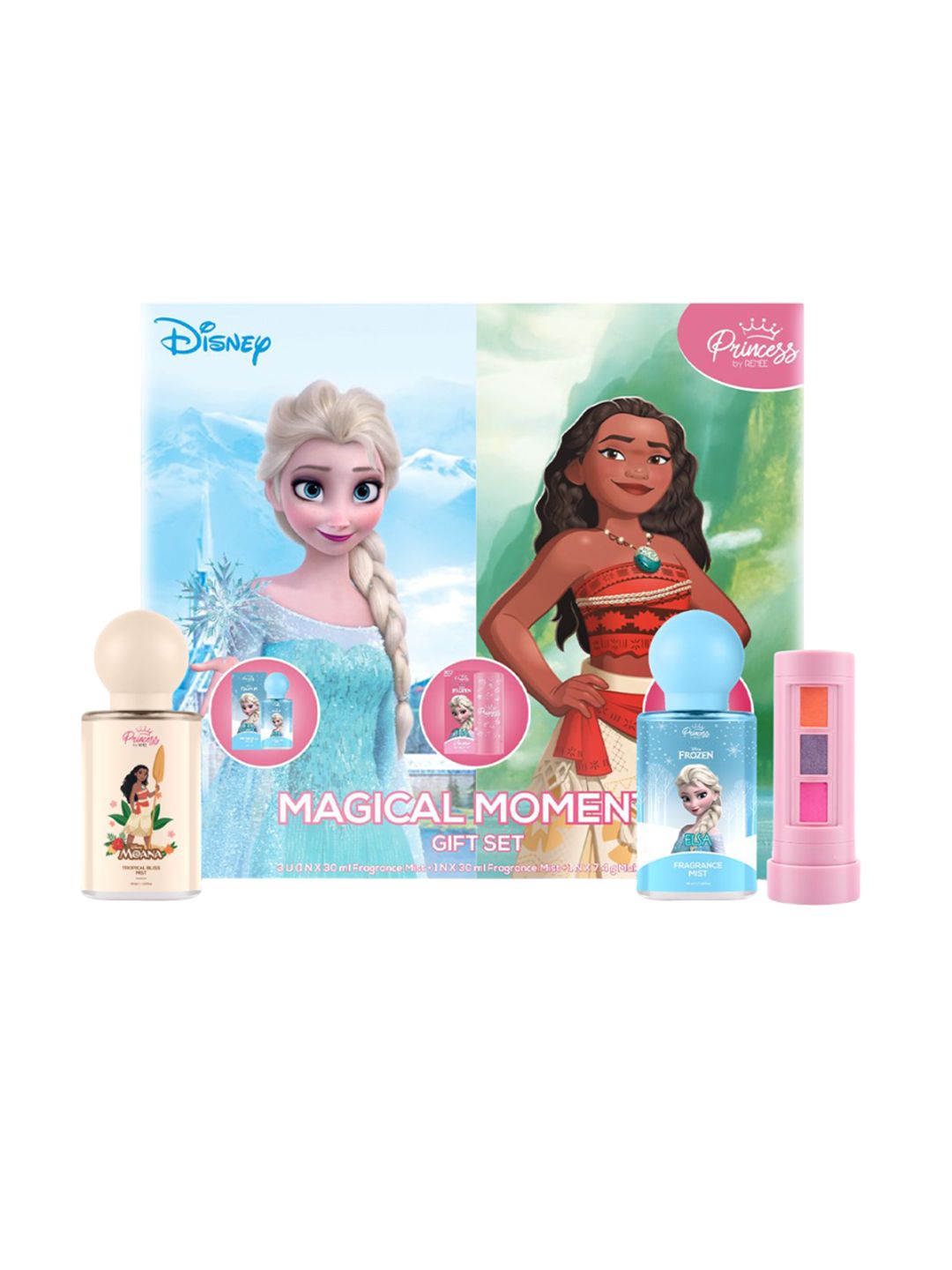 Renee Set Of 3 Elsa & Moana Fragrance Mist - 30 ml Each & Elsa Unicorn Makeup Kit - 7.4 g-image-45