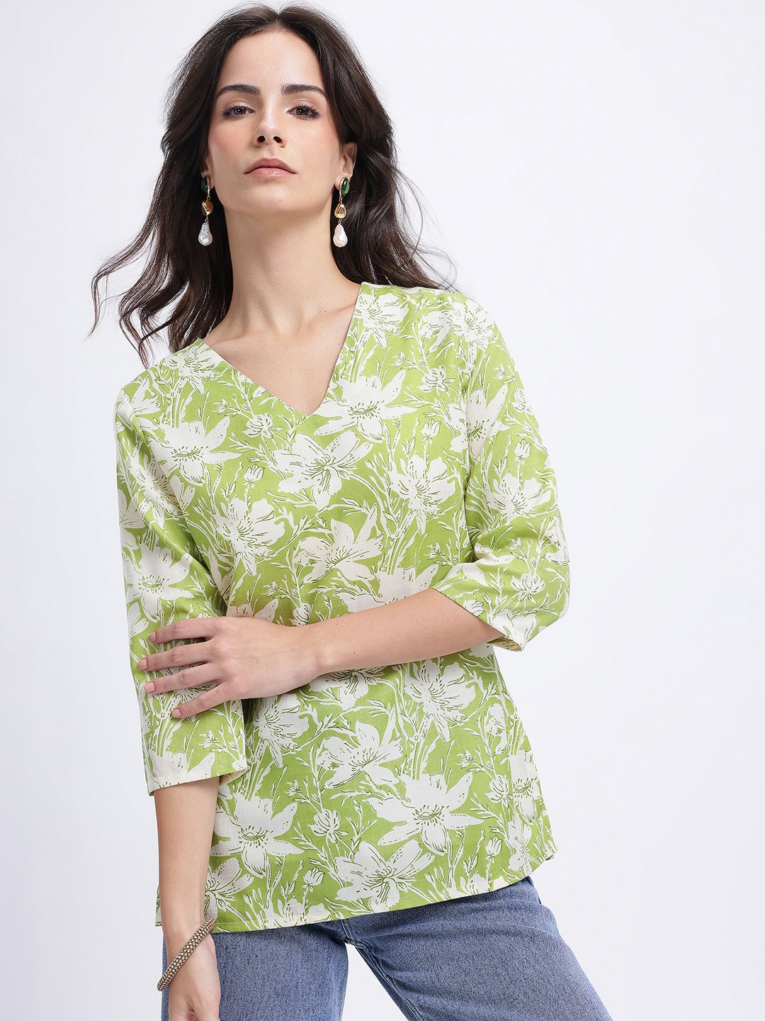 Anouk Rustic Floral Print Straight Kurti-image-23