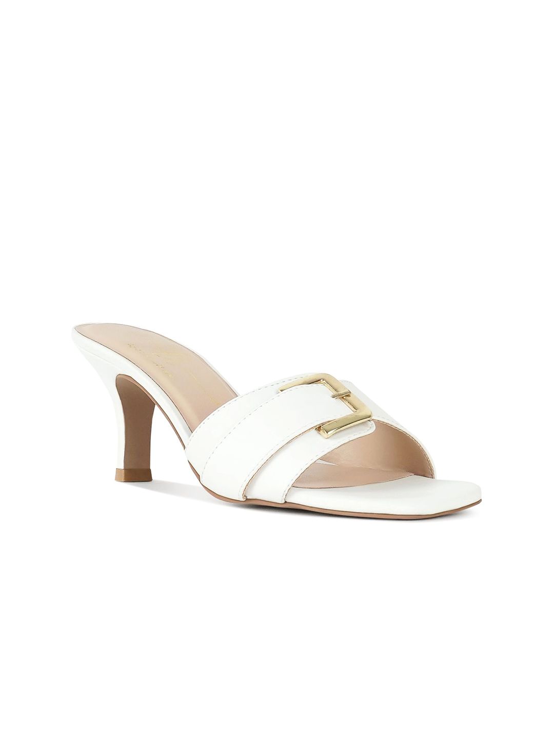 London Rag Solid Open Toe Kitten Heel Sandals With Buckle Detail-picture-33