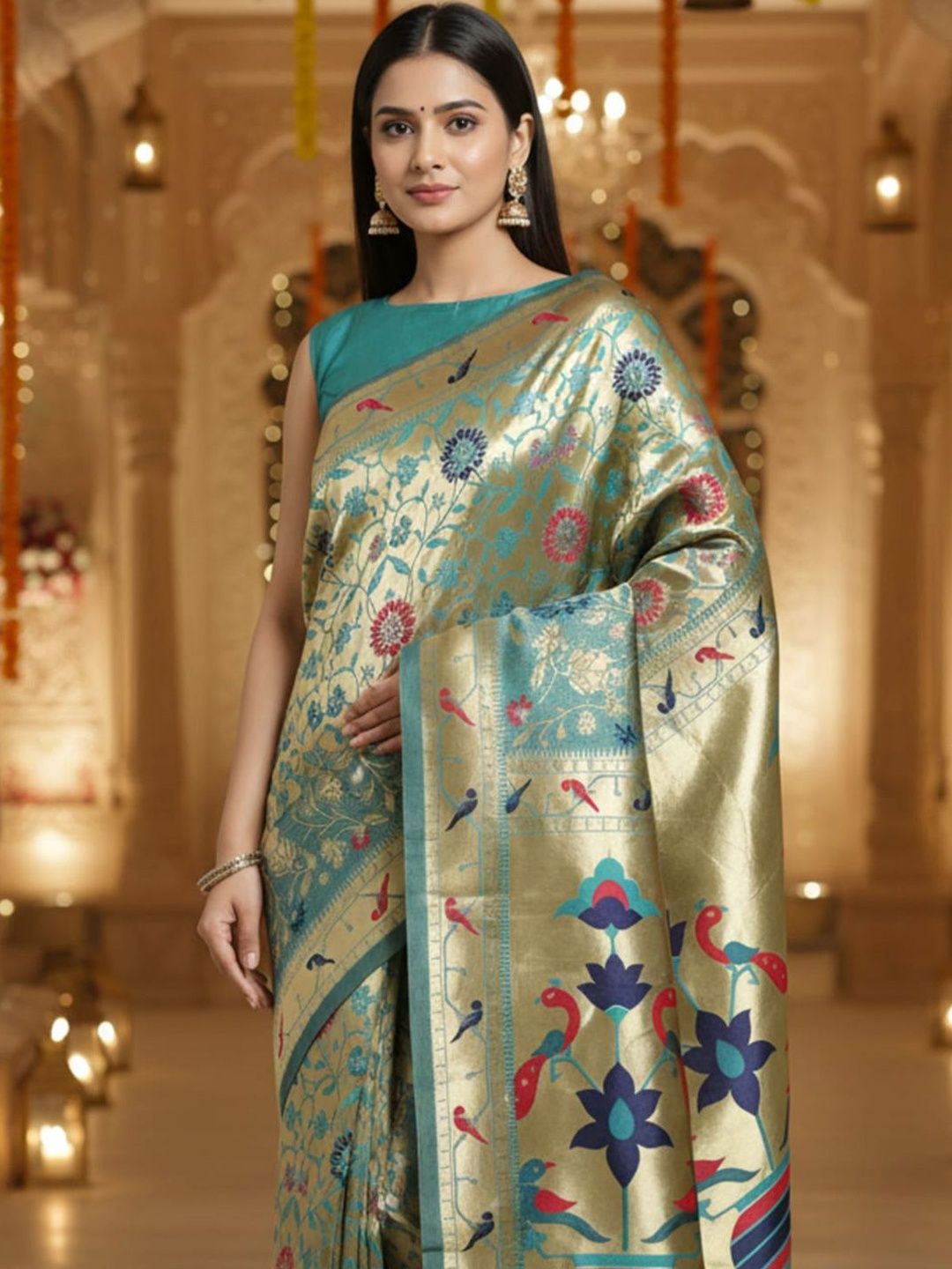 Anouk Rustic Ethnic Motifs Woven Design Zari Banarasi Saree-picture-36