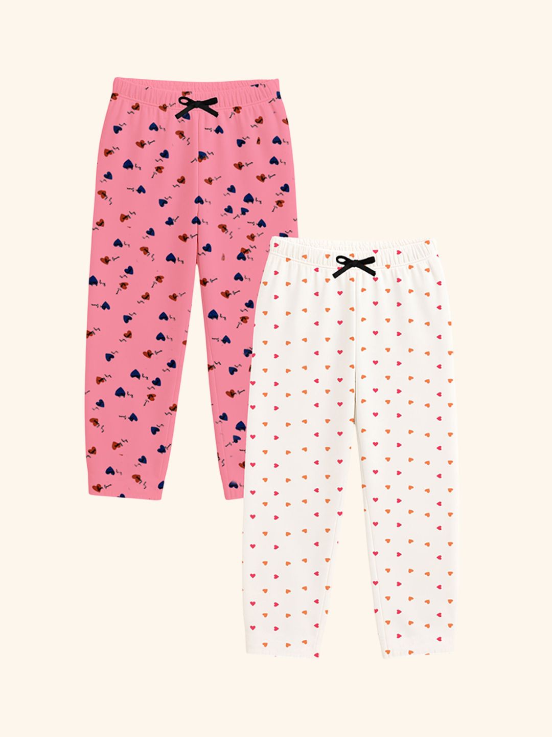 DIAZ Kids Pack Of 2 Printed Cotton Mid-Rise Lounge Pants-picture-32