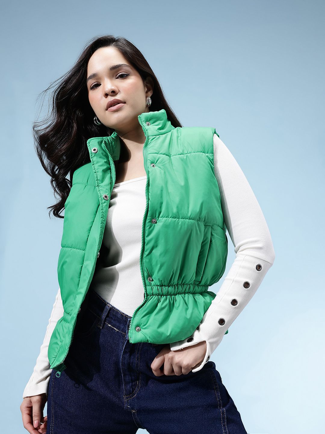 glitchez Cinched Waist Relaxed Gilet-picture-52